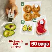 Reusable Vacuum Bags (60 Bags)